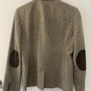 J. Crew brown tweed blazer w/ suede elbow patches